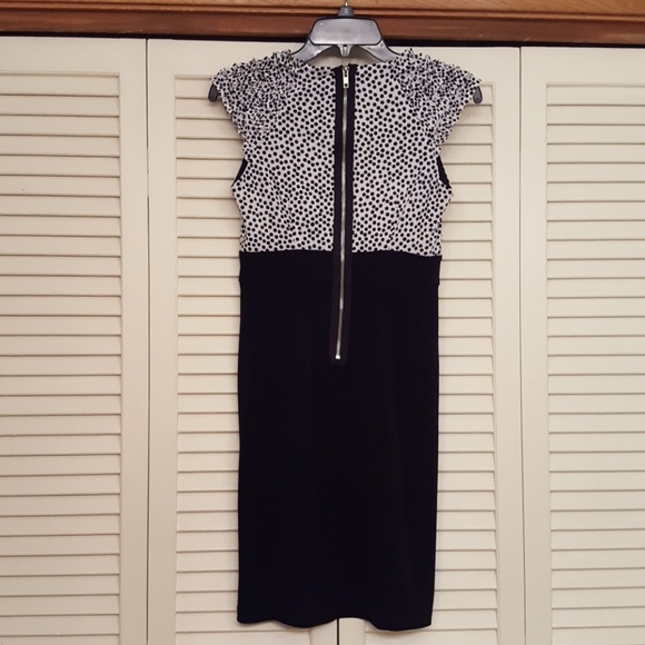 SAINT TROPEZ WEST BLACK AND WHITE DOT DRESS - EUC - Picture 5 of 6